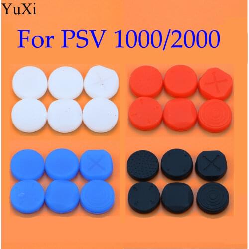 6 In 1 Silicone Thumbstick Grip Cap Joystick Analog Protective Cover Case For Sony PlayStation Psvita PS Vita PSV 1000/2000 Slim