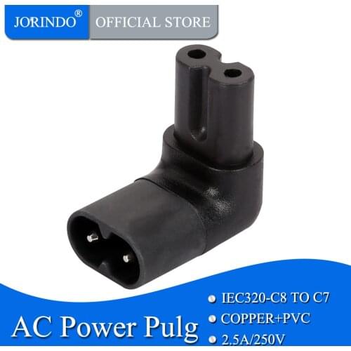 JORINDO IEC320 C7 TO C8 Power adapter,IEC 320 C7-C8 up down angle right angle AC Power adapte