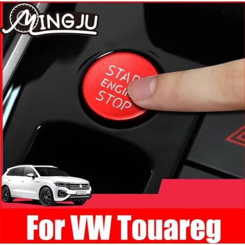 Aluminum Car Styling Engine Start Stop Button Ring Cover Trim For Volkswagen VW Touareg 2019 2020 2021 Accessories