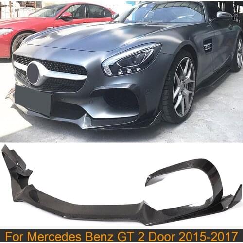 Car Front Bumper Lip Spoiler For Mercedes-Benz GT 2 Door 2015 2016 2017 Carbon Fiber Front Lip Spoiler Splitters Chin Apron