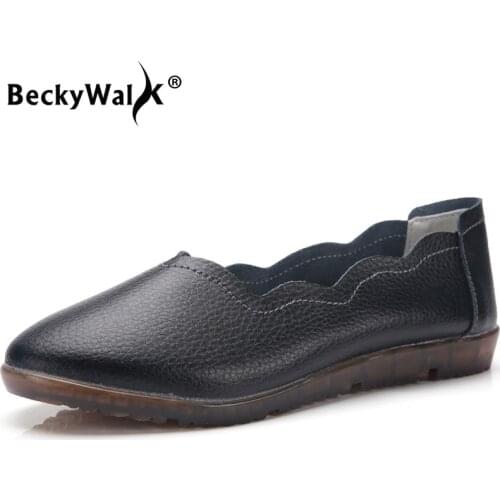 Soft Women Shoes Spring Flats Shoes Women Wave Spring Ballet Flats Slip On Moccasins Female Loafers Shoes Woman WSH3578