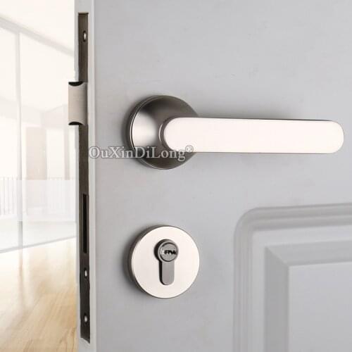 Top Designed European Mute Mortise Door Lock Set Interior Security Living Room Bedroom Bathroom Silent Door Lock With Key/No Key