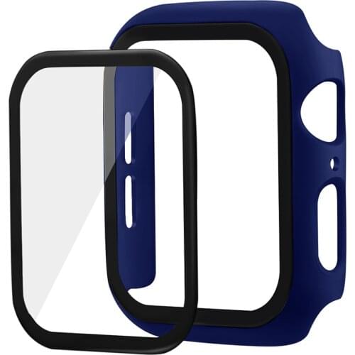 PC cover for Apple Watch SE 6 5 4 40mm 44mm Protective shell case with Tempered glass film for iWatch 3 2 1 42mm 38mm watch case