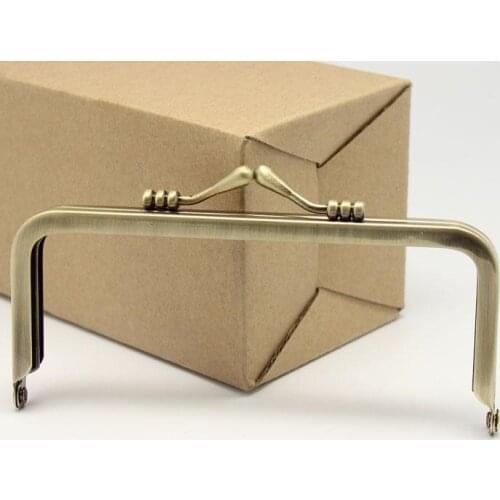 E137 12.5cm*5.5cm bronze no hole glue square purse frame clasp DIY Coin Purse Kiss lock bag accessories 2pcs/lot