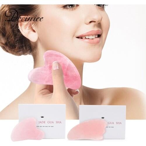 Gua Sha Massage Tool Natural Jade Stone Guasha Board with Exquisite Box for SPA Acupuncture Therapy Trigger Point Treatment 1pc