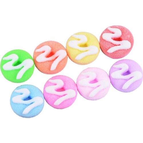 10-50 Pcs 2cm Mixed Resin Donuts Crafts Decoration Flatback Cabochon Kawaii DIY Scrapbooking Decorations Accessories