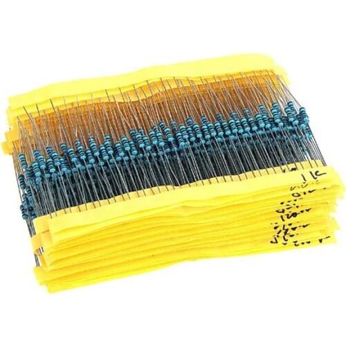 300Pcs/Pack 10 ohm -1M ohm 1/4w 1% Metal Film Resistor Resistance Assortment Kit Set 30 Kinds Each 10pcs 1k 10k for Arduino UNO
