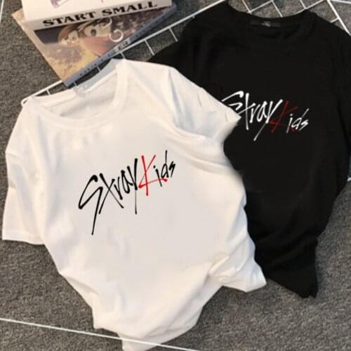 KPOP Straykids BANGCHAN CHANGBIN HYUNJIN Korean Style Loose Student Couple Summer New Stray Kids Short-Sleeved T-shirt tshirt