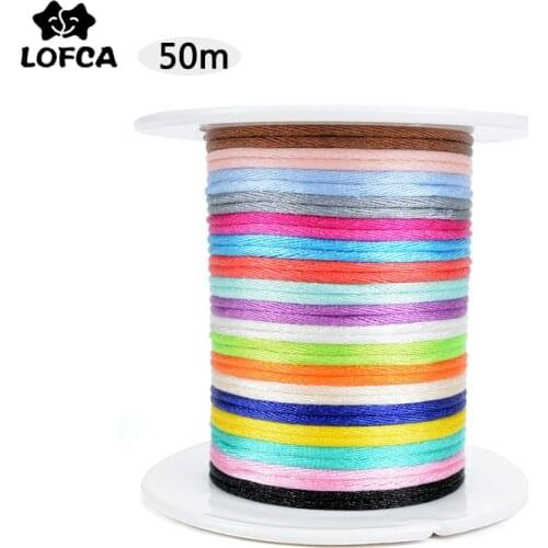 LOFCA 50m Nylon Cord For Teether Necklace Pendant Making Satin Cords Pacifier Clip Chain Accessory String Baby Teething Toy DIY