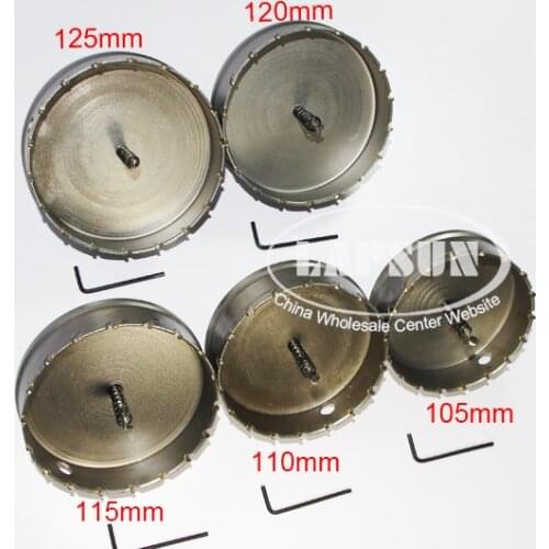 100mm / 105mm / 110mm / 115mm / 120mm / 125mm Steel Wood Carbide Tip T.C.T Metal Cutter Hole Saw Set