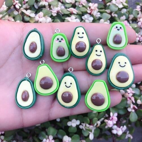 Kawaii Avocado charms pendants for jewelry making bracelets necklace earrings making resin flat back cabochon