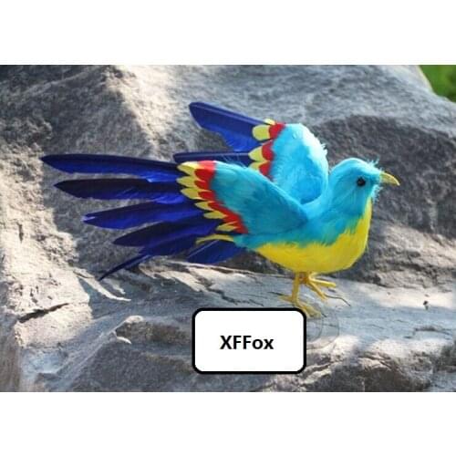 Cute real life wings bird model foam&feather simulation blue bird doll gift about 22x30cm xf0845