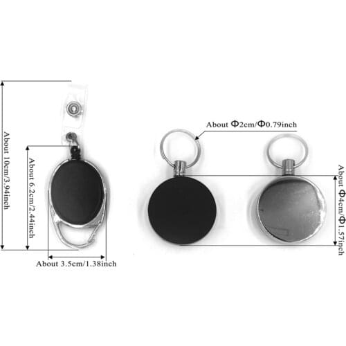 MNFT 2Pcs Fly Fishing Tool Zinger Retractor Keychain Badge Holder Retractable Reel Recoil Carabiners Clip Fishing Accessories