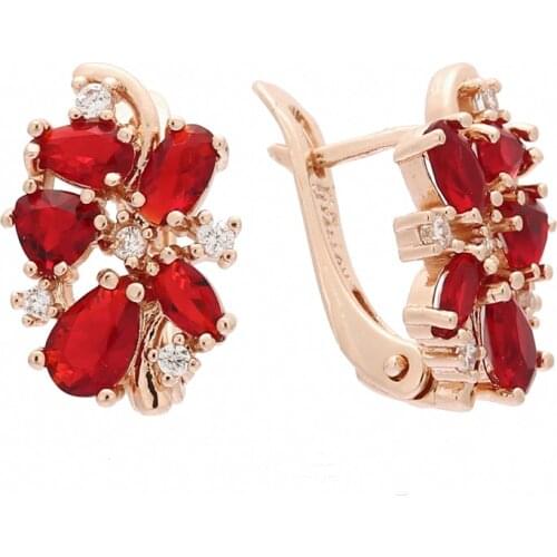 Fashion Korean Earring Trendy 585 Gold Color Jewelry Luxury Brass Women Earrings Clear Cubic Zircon Women Drop Earrings