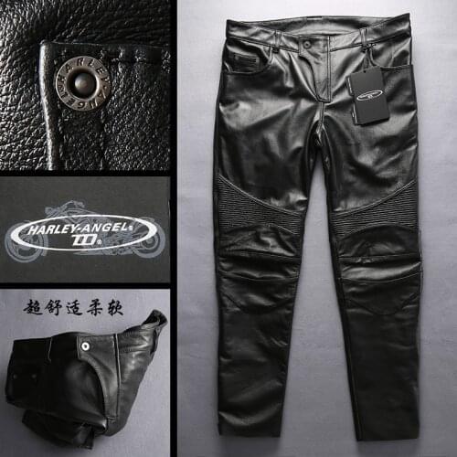 Genuine Cow Leather Motorcycle Rider Pants