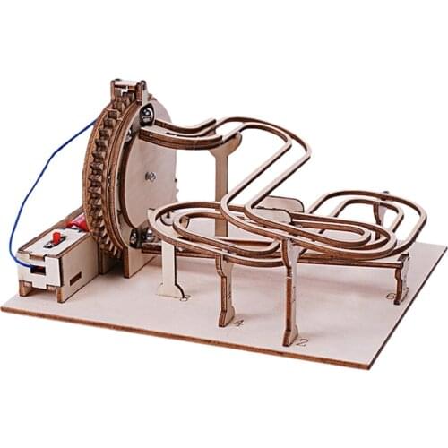 Marble Run DIY Waterwheel Wooden Model Building Block Kits Assembly Educational Toy Gift for Children Adult Dropshipping