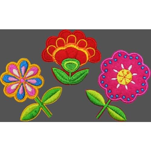 Cartoon Flower Floral Collar Patch Cute Applique Badge Embroidered Fabric Sticker Clothes Jacket Jeans Garment Patches