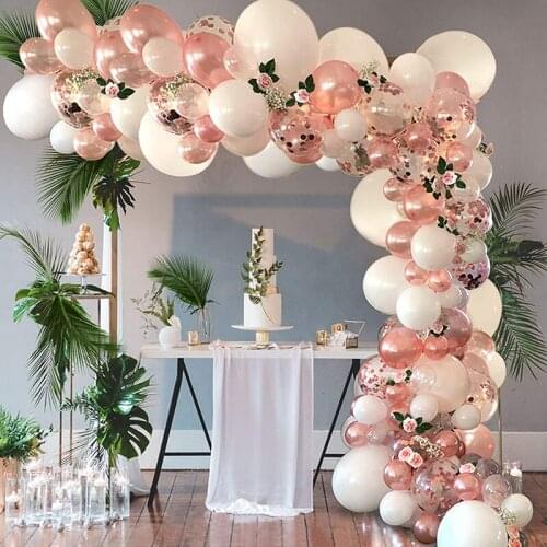 105pcs Rose Gold Balloon Chain Garland Set Wedding Birthday Party Christmas Atmosphere Decoration Arch Balloon Combination
