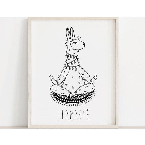 Wall Art Decor Picture For Living Room Home Decor Aesthetic Yoga Alpaca Canvas Wall Minimalist Art Anime Poster And Prints