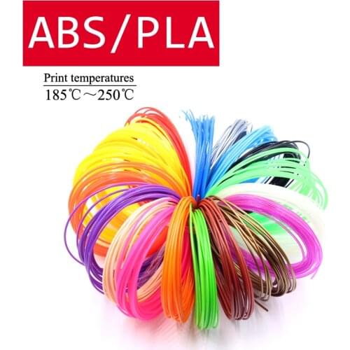 LIHUACHEN 3D Pen filament ABS/PLA plastic 1.75mm 3D Printer Filaments Materials 5/10Meters 10/20/30colors 100/200/300Meters