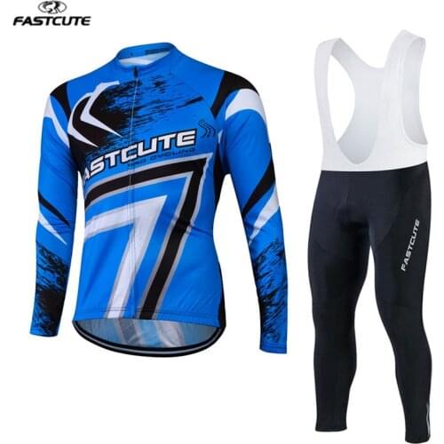 2017 new Mens Spring and autumn Long Sleeve Cycling Jersey Bike Bicycle MTB Outdoor Sportswear Clothing Shirt-Blue Color