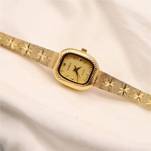 2021 new high quality brass band 24K gold watch Square Bracelet womens watch gifts quartz lady steel luxury watches