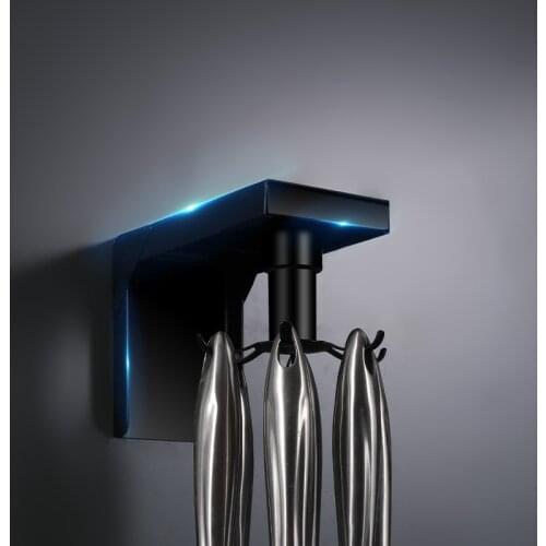 Simple Non-perforated Metal Kitchen Shelf, Multifunctional Rotating and Retractable Bathroom Wall Seamless Hook