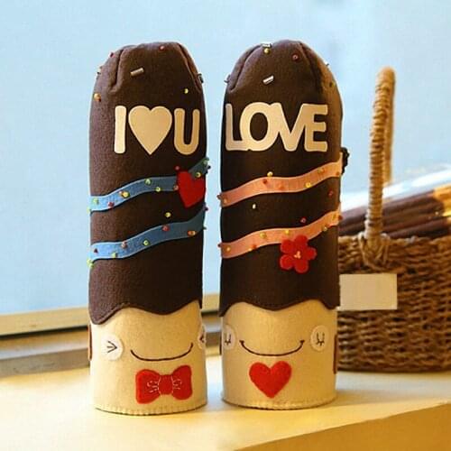 Lovers pen bag pen cup. Fabric Felt kit Non-woven cloth Craft DIY Sewing set Handwo