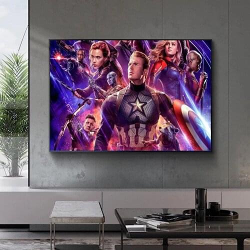 Marvel Avengers Superhero Captain America Canvas Painting Abstract Anime Movie Poster and Print Wall Picture for Home Decoration