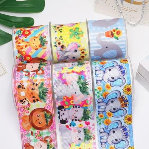 DIY Cartoon Animal Printed Grosgrain Ribbon For Craft Supplies Sewing Accessories 5 Yards, Planar Resins Mold 10 Pieces. 54517