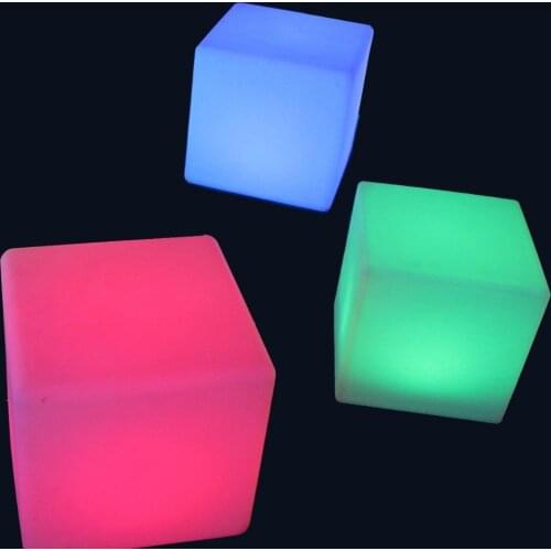 20cm Lounge Colored PE RGB LED Cubes grow cube chair light stool cube led cube chair free shipping 50pcs