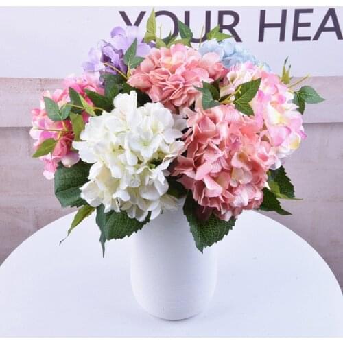 High Simulation Hydrangea Simulated Pincushion Hydrangea Flower Silk Flower Living Room Home Wedding Decoration Flower