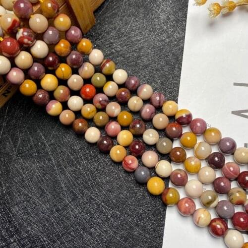 High quality Yolk stone natural Stone 6mm 8mm Beads Pick Size Loose Bead For Making DIY charm bracelets personality Jewelry 15