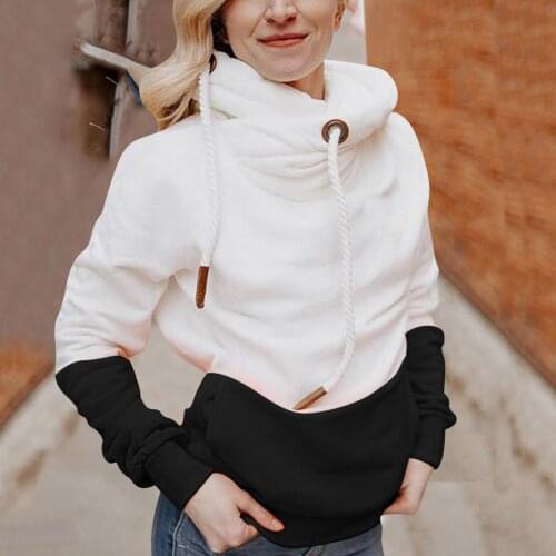 4@ Women Patchwork Warm Pocket Sweater Jacket Casual Solid Contrast Long Sleeve Tops Plus Size Pockets 2020 Sweaters