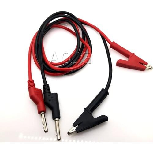 1M Double End Test lead Wire Line electrical Voltage 4mm Banana Plug and Alligator Clip Crocodile 15A multimeter DIY Test