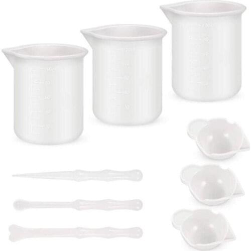 1 Set Reusable Mixing Nonstick Measuring Cups Silicone Stir Stick Liquid Epoxy Resin Jewelry Making DIY Tools