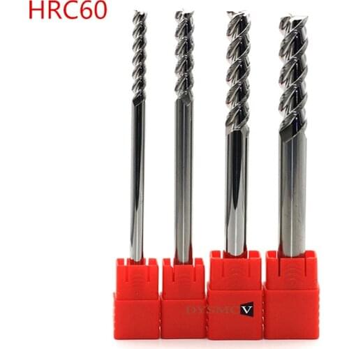1 pc End Mill 6mm 8mm 10mm HRC60 3Flute Extra Long Solid Carbide Aluminum Cutter CNC Lathe Milling Cutter Tools Free shipping