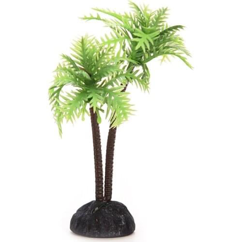 1PCS Mini Coconut Tree Plastic Simulation Aquarium Green Fake Water Plants Fish Tank Aquarium Plants Aquarium Supply