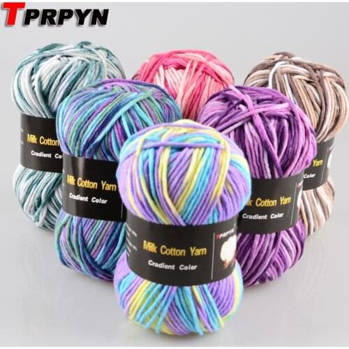 100g=1Pc ColorFul Milk Cotton Yarn Worsted Blended Crochet Yarn Knitting Sweater Scarf 7plys