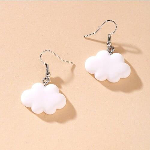2021 Cute White Cloud Stud Earrings Delicate Clouds for Women Girls Ear Jewelry Gift Wholesale Gifts