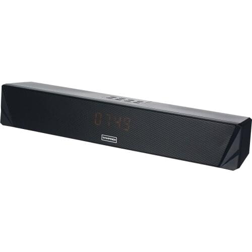 2x5W L7 Desktop Speaker BT5.0 Wireless Soundbar Alarm Clock Time Display Support AUX IN USB TF Card for TV Latop PC Smartphone