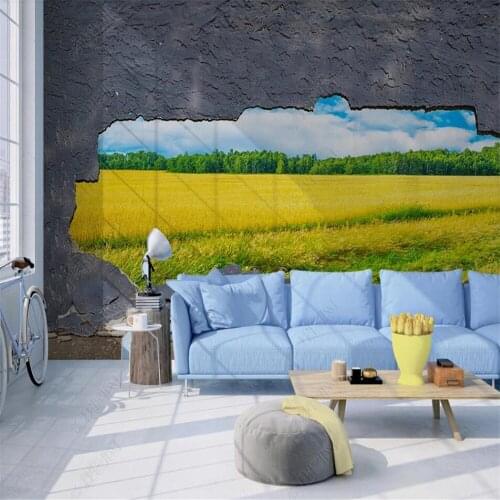 Milofi custom 3D wallpaper mural 3D three-dimensional wheat field landscape living room bedroom background wall decoration paint