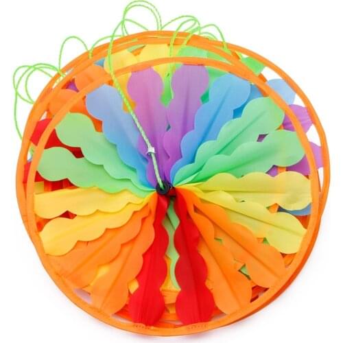 8Pcs/Set Wheel Rainbow Windmill Wind Spinner Whirligig Garden Home Lawn Yard Decor