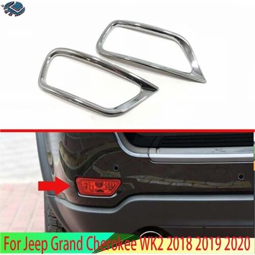 For Jeep Grand Cherokee 2018 2019 Car Styling Accessories ABS Chrome Rear Reflector Fog Light Lamp Cover Trim Bezel Frame