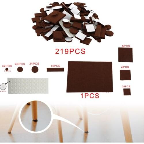 Artudatech 219Pcs Furniture Pads Chair Leg Floor Protectors Felt Pads Hardwood Floors Brown Gray