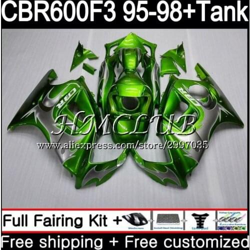 +Tank For HONDA Green silver CBR600FS CBR 600F3 1995 1996 1997 1998 75HC.17 CBR 600 F3 FS CBR600F3 CBR600 F3 95 96 97 98 Fairing