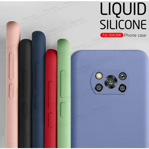 Colorful Liquid Silicone Case For Xiaomi Poco X3 NFC On Xomi Pocox3 Pro Poko Poxo Pocophone X 3 3X Shockproof Phone Cover Coque