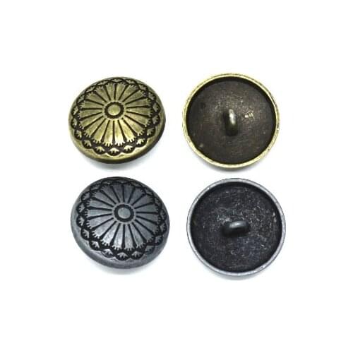 Jeans Button ,Carved Flower Shank Button Shield Design , DIY Sewing Craft 23mm,15pics/lot