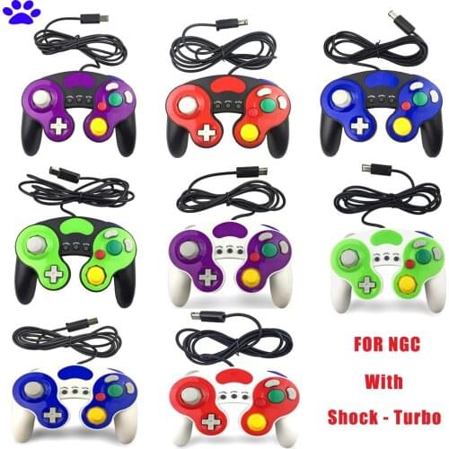 For Gamecube Controller USB Wired Handheld Joystick For Nintend GameController with shock-turbe For MAC Computer PC Gamepad