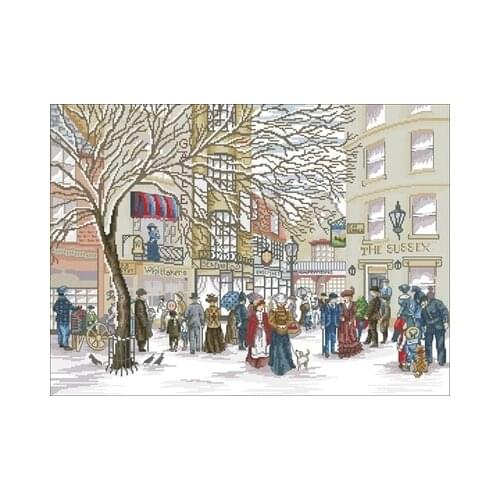 Xiaoyi cotton self-matching cross stitch Cross stitch RS cotton comes with Yesterday series - people in the snow